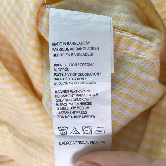 IZOD Yellow & White Check Button Shirt - Picture 7 of 8